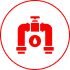 Industrial valve symbol in red circle